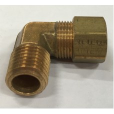 Coude 3/8" tube x 1/4" t-m brass